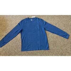 J. Crew Vintage Jersey Long-Sleeve Relaxed Top Mens Medium Blue New With Tag